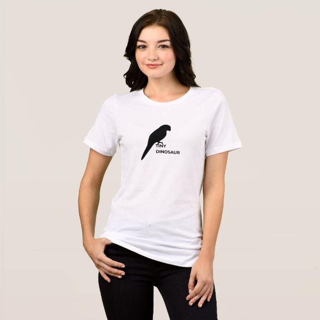 Tiny Dinosaur Parrot Silhouette – Cute Parrot Dino Tri-Blend Shirt (Front Full)