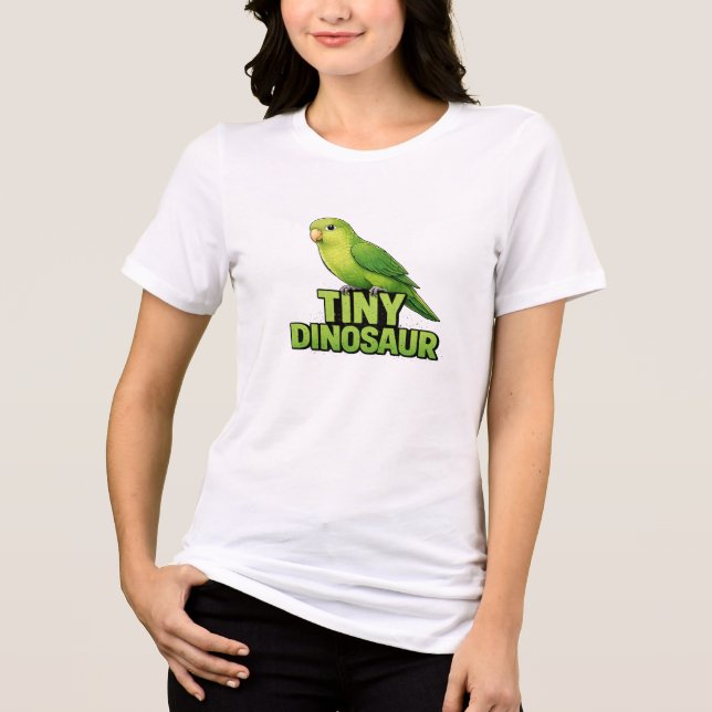 Tiny Dinosaur Parrotlet Tri-Blend Shirt (Front)