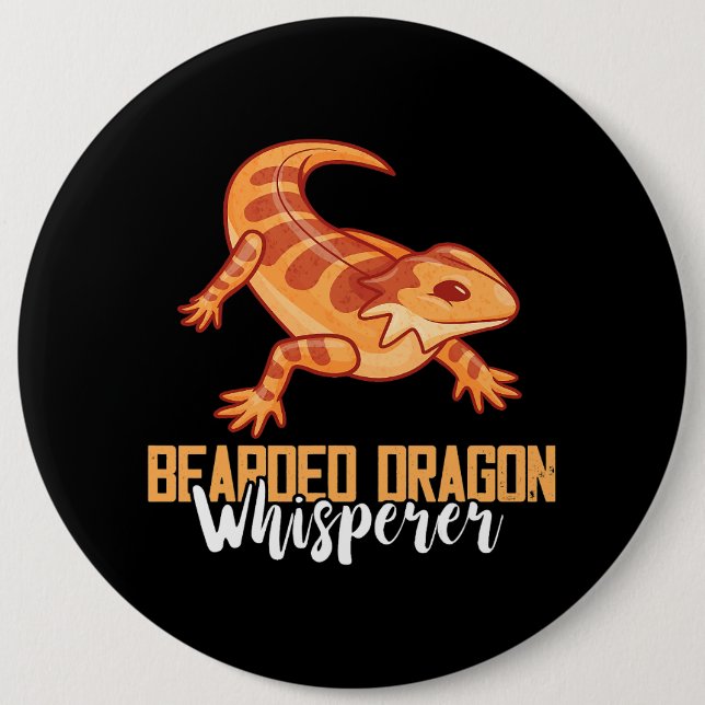 Tiny Dinosaur Whisperer Pet Reptile Lover Bearded  6 Cm Round Badge (Front)