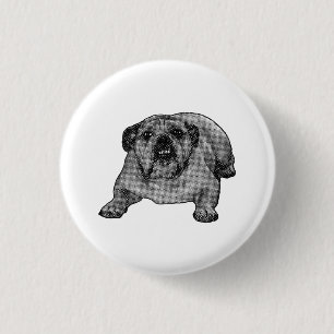 Tiny dots, big bulldog 3 cm round badge