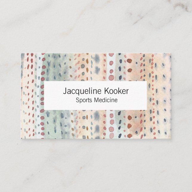 Tiny dots watercolor abstract business card (Front)