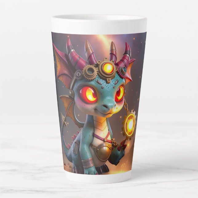 Tiny Dragon, Big Time Energy – The Ember Clockling Latte Mug (Front)