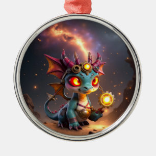 Tiny Dragon, Big Time Energy – The Ember Clockling Metal Tree Decoration
