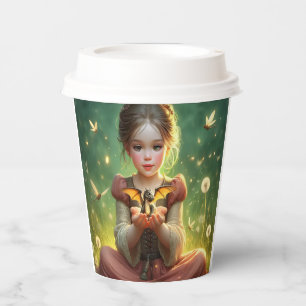 Tiny Dragon Keeper with Butterflies Paper Cups