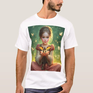 Tiny Dragon Keeper with Butterflies T-Shirt