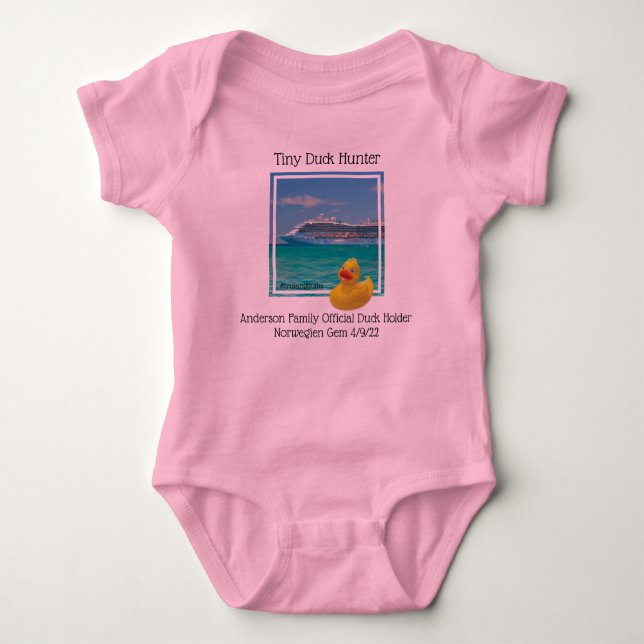 Tiny Duck Hunter Cruising ducks  Baby Bodysuit (Front)