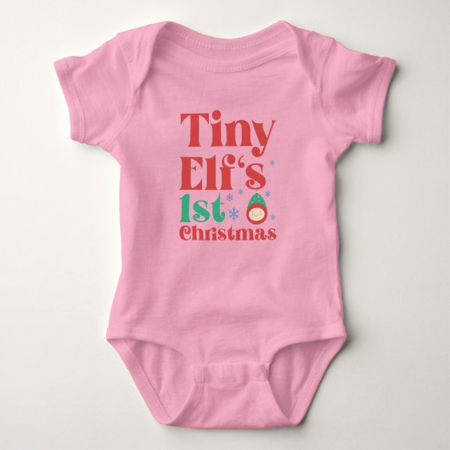 Tiny Elf's 1st Christmas Baby Bodysuit (Front)