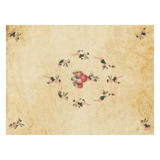 Tiny Fairies table cloth - sand (Front (Horizontal))