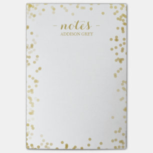 Tiny Faux Gold Confetti Personalised Notes