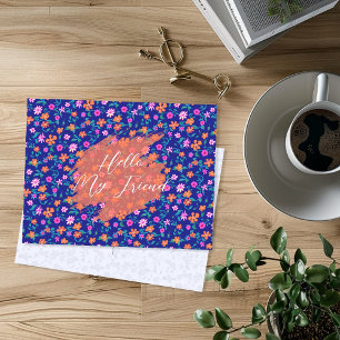 Tiny Floral Pattern Custom Friendship Postcard