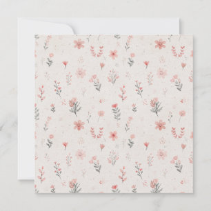 Tiny Floral Square Invitation