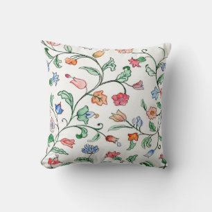 Tiny Floral Twines on a Throw Pillow