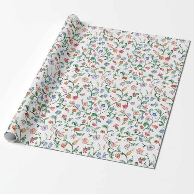 Tiny Floral Twines on wrapping paper (Unrolled)
