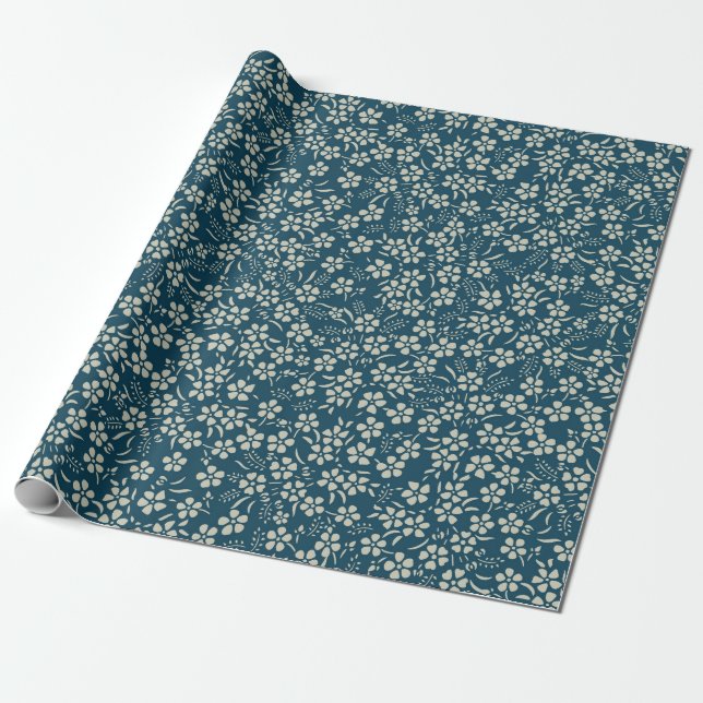 Tiny Floral Wrapping Paper (Unrolled)