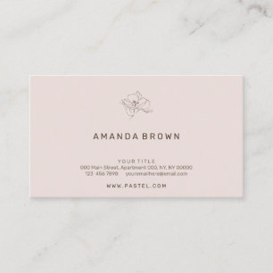 Tiny Flower Minimal Blush Pink Business Card