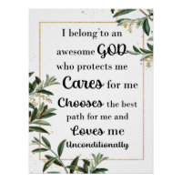 Tiny Flowers and Leaves with Awesome God Quote 