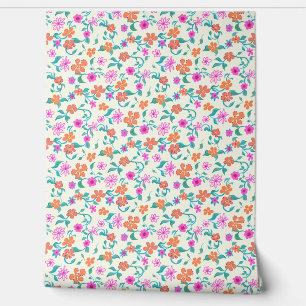 Tiny Flowers and Vines Pattern Wallpaper