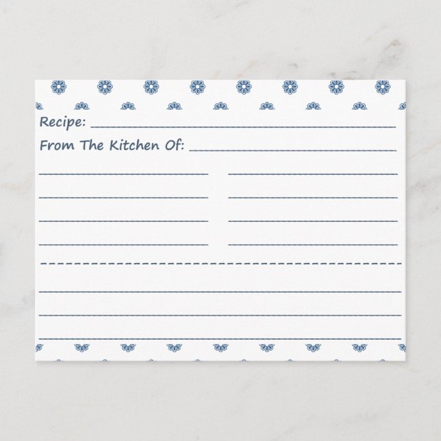 Tiny Flowers Blank Recipe Cards (Front)