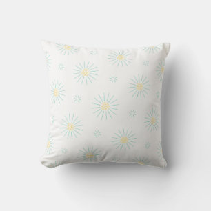 Tiny Flowers blue and yellow Cushion