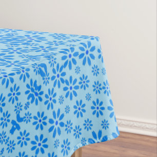Tiny Flowers Pattern.Blue 02.b LBlue BG Tablecloth