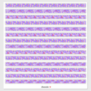 Tiny Flowers Purple Narrow Borders