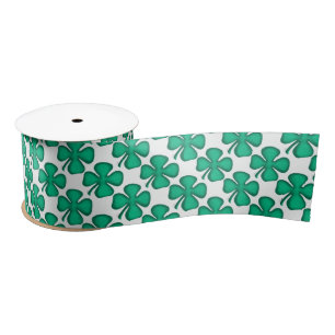 Tiny Four Leaf Clovers ribbon spool Satin Ribbon
