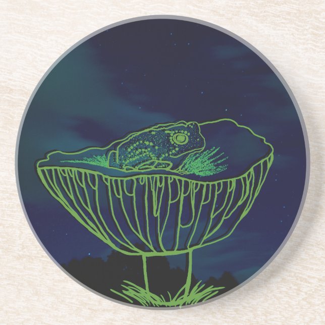 Tiny Frog on a Mushroom Coaster (Front)