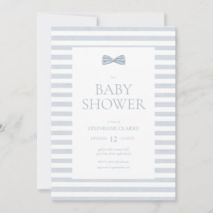 Tiny Gentleman Watercolor Bow Tie Invitation