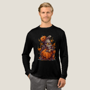 Tiny Goblin Skeleton Pumpkin Halloween Tri-Blend Shirt
