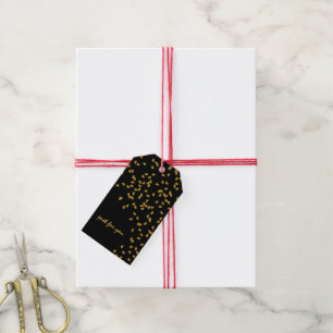tiny gold confetti hearts gift tags