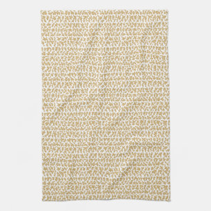 Tiny gold floral pattern tea towel