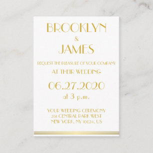 Tiny Gold White Great Gatsby Wedding Invitations