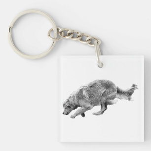 Tiny Golden in Motion Key Ring