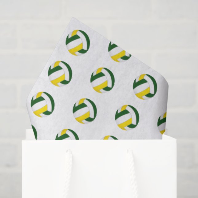 tiny green gold volleyballs pattern tissue paper (Gift Bag)