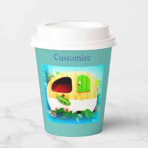 Tiny gypsy caravan casa paper cups