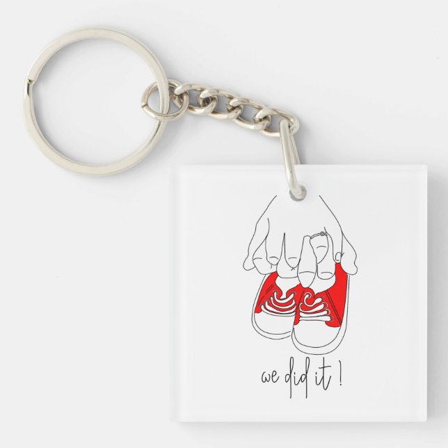 Tiny hands and tiny feet ready to pop key ring (Front)