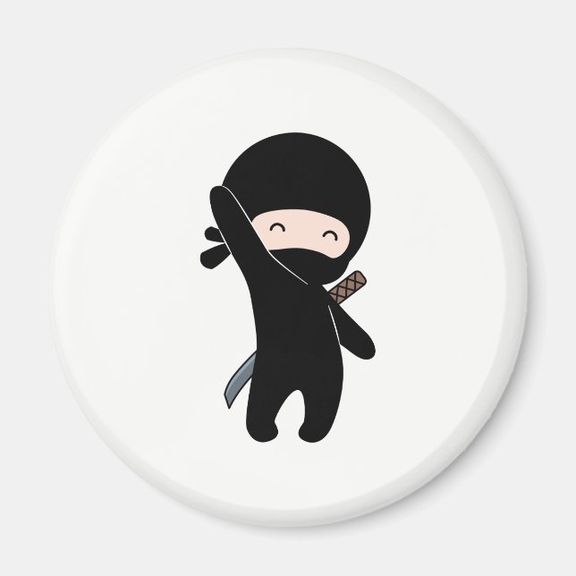 Tiny Happy Ninja Magnet (Front)