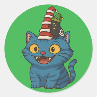 Tiny Hats, Big Holiday Cheer Classic Round Sticker