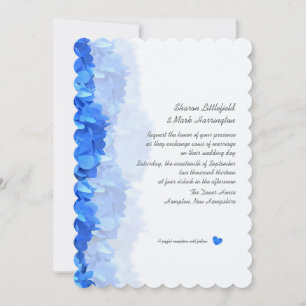 Tiny Heart Blue Hydrangea Wedding Invitation