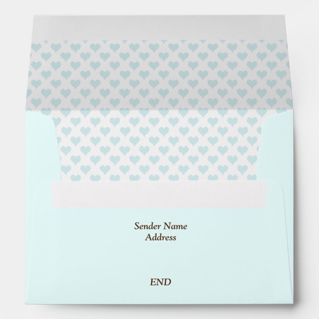 Tiny Hearts Pastel Blue Lined Envelope (Back (Bottom))