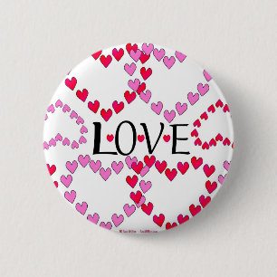Tiny Hearts Pink Red LOVE 6 Cm Round Badge