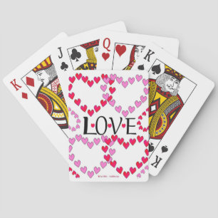 Tiny Hearts Pink Red LOVE Playing Cards