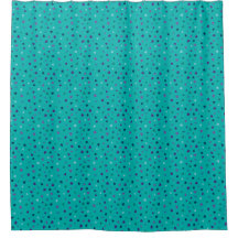 Tiny Hearts, Purple, Teal, Blue on Turquoise