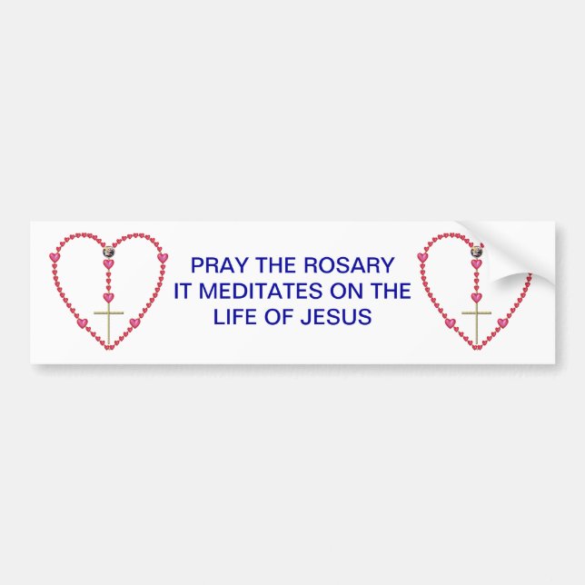Tiny hearts Rosary Bumper Sticker (Front)