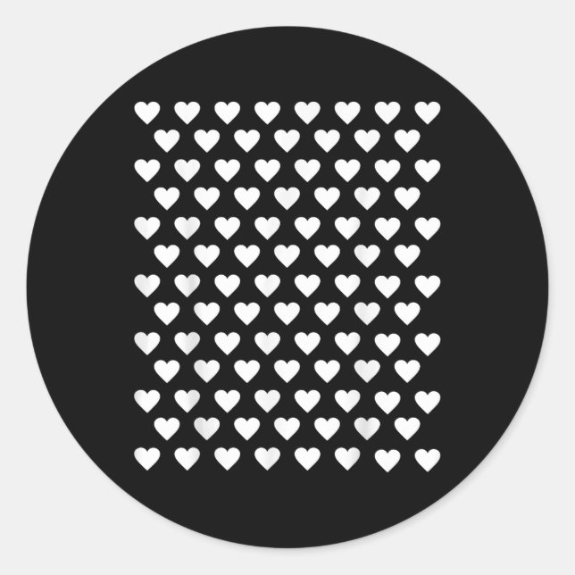Tiny Hearts White Polka Dot Pattern Cute Valentine Classic Round Sticker (Front)