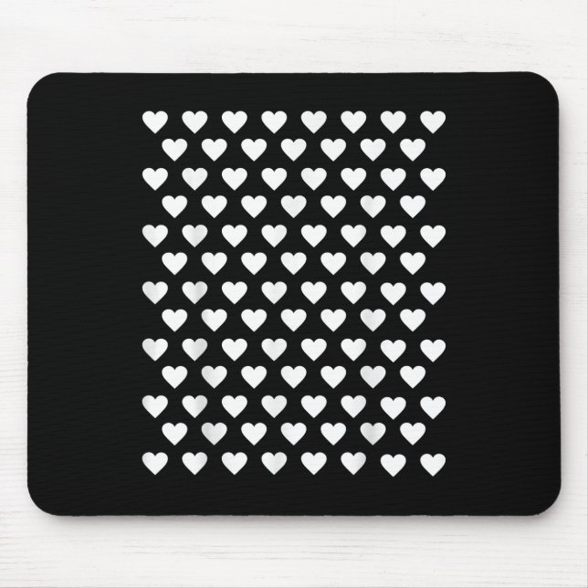 Tiny Hearts White Polka Dot Pattern Cute Valentine Mouse Pad (Front)