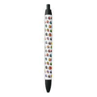  Tiny Hot Air Balloons Pattern Black Ink Pen