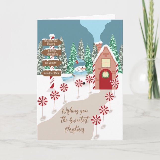 Tiny House at the North Pole Holiday Card  (Front)