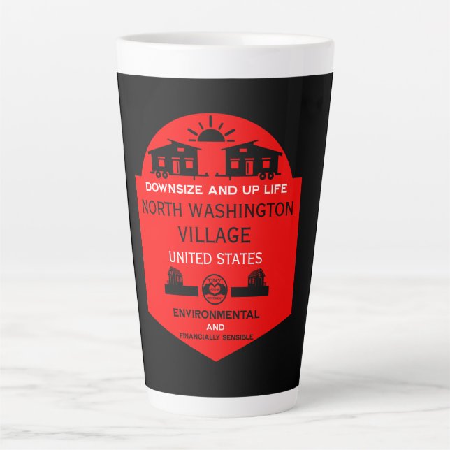 Tiny House Communities Editable Latte Mug (Front)