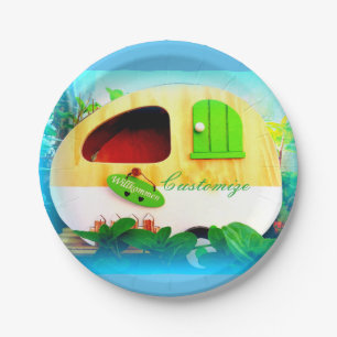 tiny house gypsy caravan paper plate